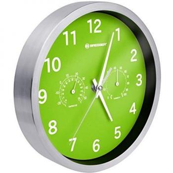 Bresser MyTime - Reloj de Pared Termo-/ Higro- 25cm, Color Verde