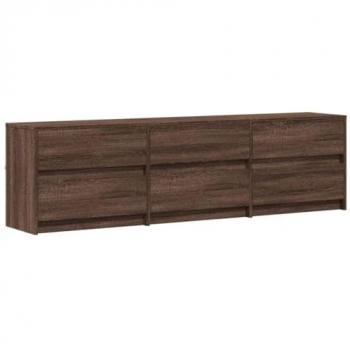 Mueble de TV LED madera ingeniería marrón roble 180x34x50 cm, Soporte de TV, aparador de TV, Mueble HiFi, Banco de TV, Armario de TV