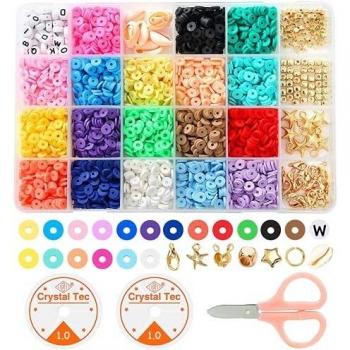 Leaflai Abalorios para Hacer Pulseras, 6mm Cuentas Coloridas Abalorios , Hacer Pulseras Collares Regalo para Niños Adultos