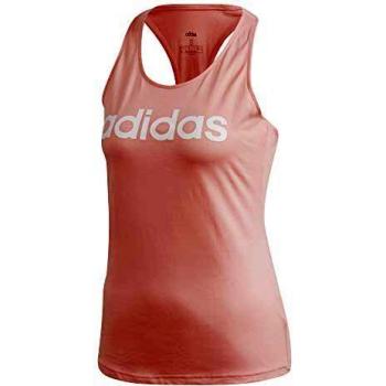 adidas W E Lin Slim TK Top sin Mangas, Mujer, rosglo/Blanco, L