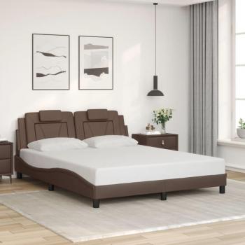 Cabecero de cama marrón de 160x200 cm en cuero sintético Vidaxl