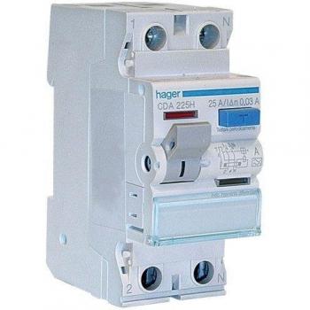 Interruptor Diferencial Hager Puro 2P 40A 30mA a 2 Módulos CDA240H