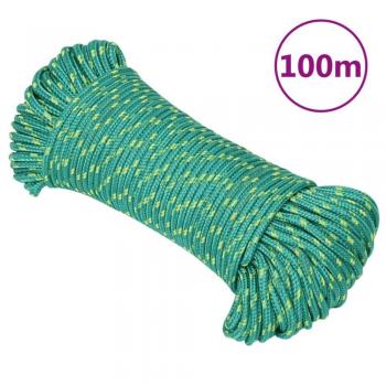 Cuerda de barco polipropileno verde 3 mm 100 m