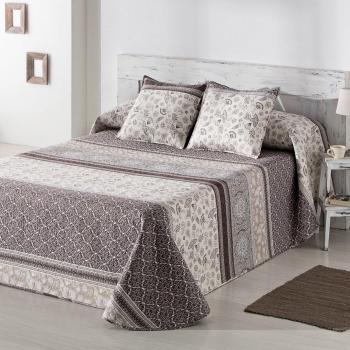 Burrito Blanco - Colcha-boutí con cuadrantes 410 para cama 135x190/200 cm, color beige