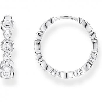 Thomas Sabo Sterling Silver Hoop Earrings with White Zirconia CR714-051-14