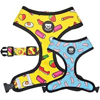 Arnés Reversible para Perro en Neopreno Ajustable, Transpirable y Reflectante, Diseño Sweets, Antitirones, Talla M