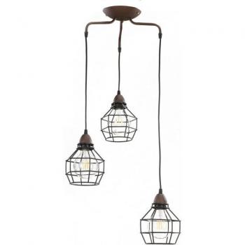 Lámpara de techo colgante Onli Lighting Spider 3 Light Wire Shade, suspensión metálica negra