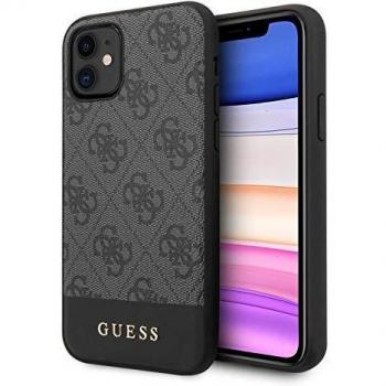 Guess Glitter 4G Stripe Collection - Funda para iPhone 11, Color Gris