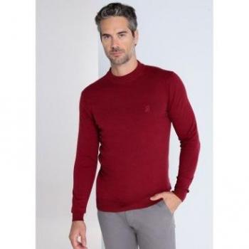 Jersey básico con cuello caja burdeos para hombre de la marca Bendorff