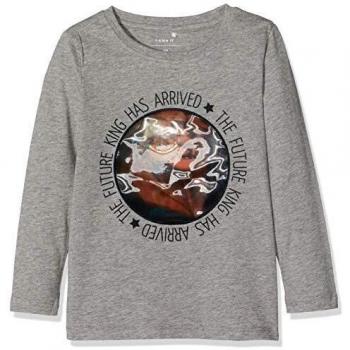 NAME IT Nmmlionking Spruce LS Top Wdi Camisa Manga Larga, Gris