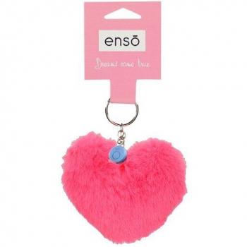 Llavero pompón corazón coral Enso
