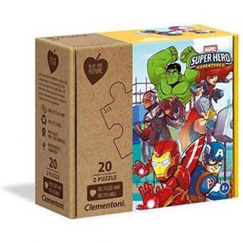 Clementoni - Puzzle infantil de 20 piezas Marvel Superheroes, materiales reciclados