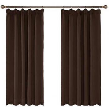Amazon Brand - Umi Crotinas Opacas Blackout Termicas Aisantes de Salon Dormitorio Moderno Fruncidas 2 Piezas 168x183cm Marrón