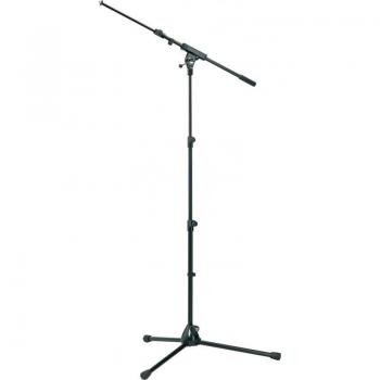 K&M 252 Microphone Stand with Boom Arm, Adjustable Height 16.7-28.5, Black
