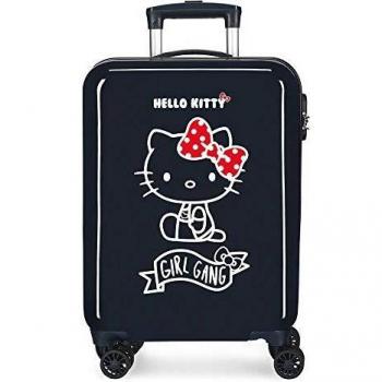 Hello Kitty Girl Gang Maleta de Cabina Azul 38x55x20 cms Rígida ABS Cierre combinación 35L 2,3Kgs 4 Ruedas Equipaje de Mano