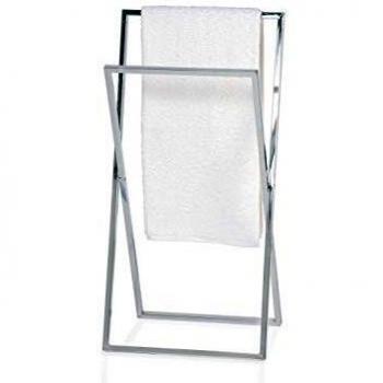ANDREA HOUSE - Toallero Doble en Forma de Tijera de Metal Cromado 45x28x89cm