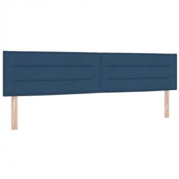 Cabecera LED con Luces de Tira Azul 200 cm Tela
