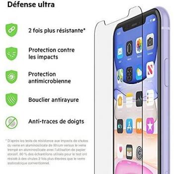 Belkin F8W942zz-AM - Protector de pantalla antimicrobiano ScreenForce InvisiGlass Ultra para iPhone 11