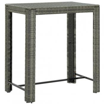 vidaXL Garden Bar Table Grey 100x60.5x110.5 cm Poly Rattan