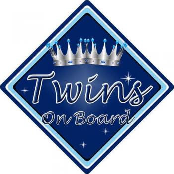 Non Personalised niño/bebé a bordo coche señal ~ Twins On Board ~ D. azul