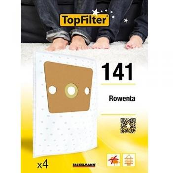 Lote de 4 Sacs Aspirador Rowenta TopFilter Premium - Alta Filtración - No Tejido Polypropileno - 30 x 26 cm - Blanco