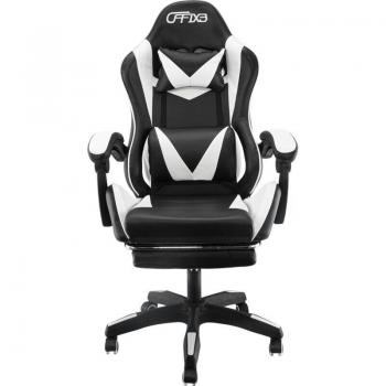 Silla de Oficina Gaming AZRACE Ecopiel Reclinable 150° con Reposapiés Color Blanco