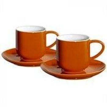 ASA 19000807 Coppa – Tazas de café, 4 Unidades, cerámica, 5,80 X 5,80 X 5,60 cm, Naranja/Blanco