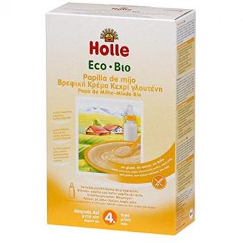 Holle - Papilla de Mijo para niños +4 meses, sin gluten, Paquete de 6 unidades x 250 g