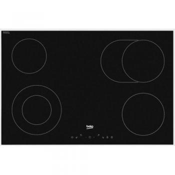 Placa Vitrocerámica Beko HIC 84401 de 80 cm, 4 Zonas, Negra, Control Táctil