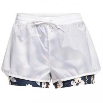 Pantalón corto de ciclista Roxy Pure Pursuit para mujer en color blanco y azul marino, talla L