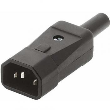Conector IEC de plástico negro - Conector de aparato C13