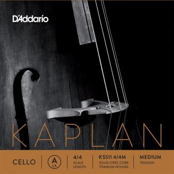 D'Addario Kaplan Cello A String - 4/4 Scale, Medium Tension, Titanium Wound