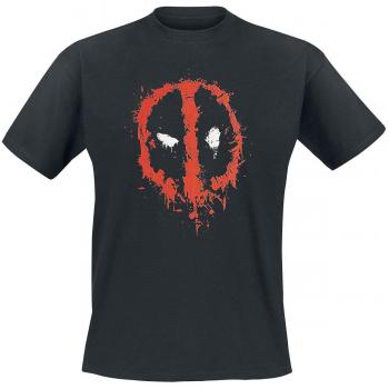 Deadpool Splat Unisex Black T-Shirt (Small)