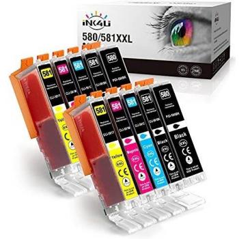 INK4U PGI-580XXL CLI-581XXL Cartuchos de Tinta Compatible para Canon 580 581 XXL para Canon Pixma TS8150 TS8151 TS8152 TS9150 TS9155 TS8250 TS8251 TS8252 TS8350