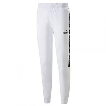 Puma Pantalones Essentials+ Tape Fl Cl, Pantalón largo Puma Essentials Tape blanco puro - M, Puma Hombre Pantalón de chándal, Blanco, M