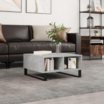 Mesa de centro de madera de ingeniería 60x60x30 cm en color blanco, negro y gris hormigón, ideal para salón o comedor, diseño moderno y funcional