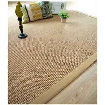 Alfombra plana Lombok natural con trenza de algodón beige - 140 x 200 cm