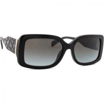 Michael Kors Corfu MK2165 30058G 56 Rectangular Sunglasses with Dark Grey Gradient Lenses, Black, Unisex, Size: 56 MM