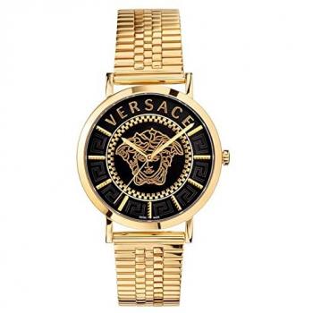 Versace V-Essential Gold Black Men's Watch - One Size