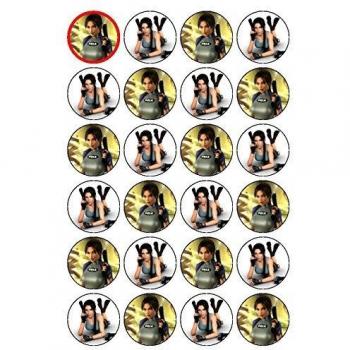 24 x, de Tomb Raider Lara Croft Cupcake Cake Toppers