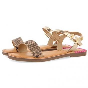 Gioseppo Sandalias de Piel Fucsia con Detalles en Flúor para Niña DAMBLAIN, Sandalia, Fuxia, 33 EU