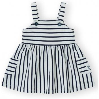 Vestido de bebé niña de tirantes con estampado de rayas