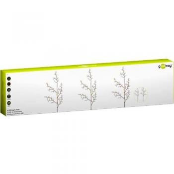 Set de 3 Árboles Luminosos con 75 LEDs, Función Temporizador, Cálido (3000 K), a Batería, para Interior y Exterior (IP44)