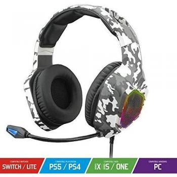 SPIRIT OF GAMER - Elite-H50 - Auriculares Audio Artic Gamer - Micrófono Flexible - Cojines De Cuero Sintético - SKULL LED RGB Backlight - 3.5mm Jack PS5 / XBOX X / PC / PS4 / XBOX ONE / Switch