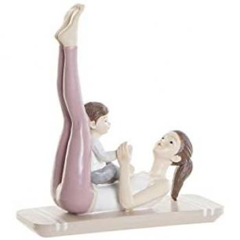Figura Decorativa DKD Home Decor Rosa Yoga Scandi 15,5 x 6,5 x 17 cm, material de resina, diseño escandinavo, color rosa