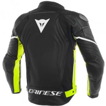 Dainese 1533788-N49-50 Chaqueta de Piel, Negro/Fluo Amarillo, 50