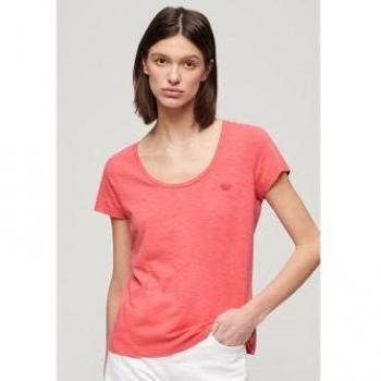 Superdry Women's Wide Neck Studios Coral T-shirt