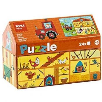 APLI Kids - Granja Puzle Casita, 24 Piezas, Multicolor, 17354