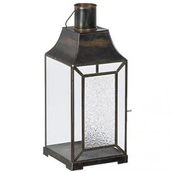 Portavelas Cristal Dorado Metal 17 x 17 x 44 cm