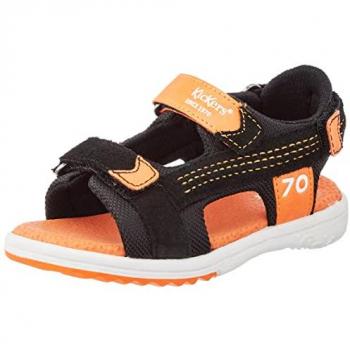 Kickers Plane Children's Sandals - Black Orange